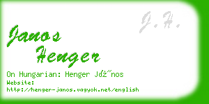 janos henger business card